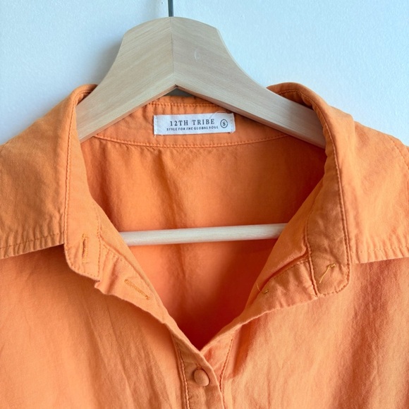 12th tribe orange long sleeve cotton romper size small - Picture 2 of 7